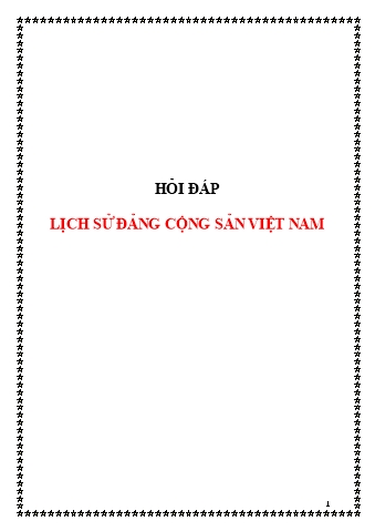 Hỏi đáp môn Lịch sử đảng cộng sản Việt Nam
