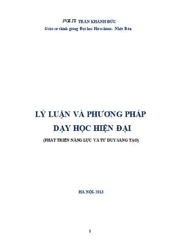 Lý luận và phương pháp dạy học hiện đại - Trần Khánh Đức