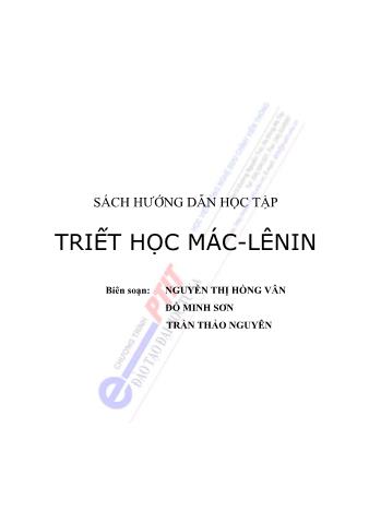 Sách hướng dẫn học tập Triết học Mác - Lenin - Nguyễn Thị Hồng Vân