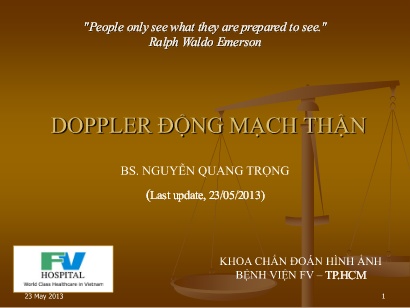 Bài giảng Doppler động mạch thận