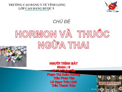 Bài giảng Hormon và thuốc ngừa thai