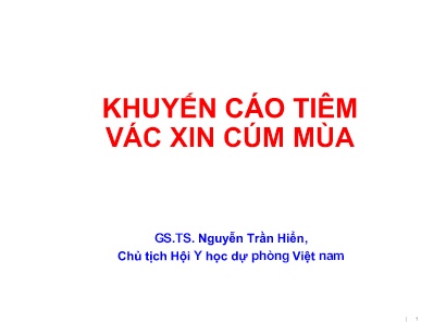 Bài giảng Khuyến cáo tiêm vác xin cúm mùa