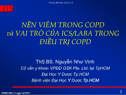 Bài giảng Nền viêm trong copd và vai trò của Ics/laba trong điều trị copd