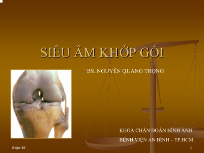 Bài giảng Siêu âm khớp gối