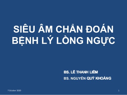 Bài giảng Tài liệu Siêu âm chẩn đoán bệnh lý lồng ngực