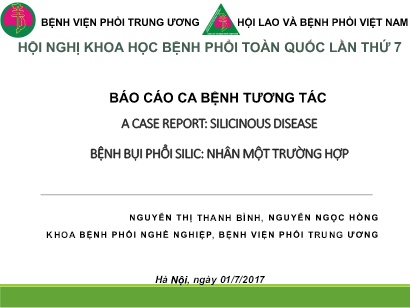 Báo cáo ca bệnh tương tác Bệnh bụi phổi Silic: Nhân một trường hợp