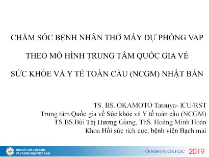Chăm sóc bệnh nhân thở máy dự phòng vap theo mô hình trung tâm quốc gia về sức khỏe và y tế toàn cầu (ncgm) Nhật Bản