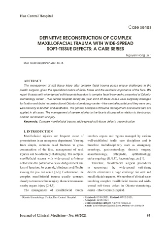 Definitive reconstruction of complex maxillofacial trauma with wide-spread soft-tissue defects: A case series