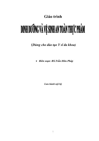 Giáo trình Dinh dưỡng và vệ sinh an toàn thực phẩm