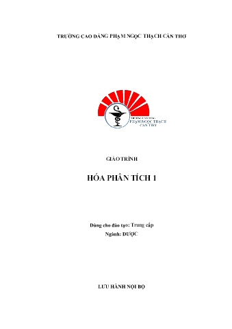 Giáo trình Hóa phân tích 1 - ngành Dược