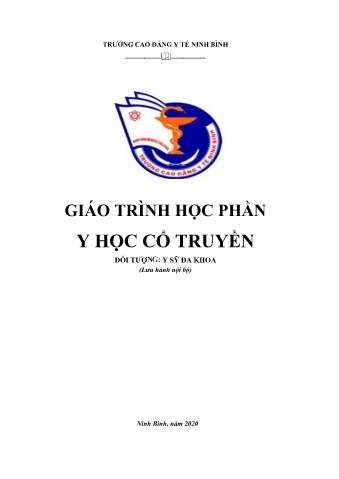 Giáo trình học phần Y học cổ truyền - Phần 1