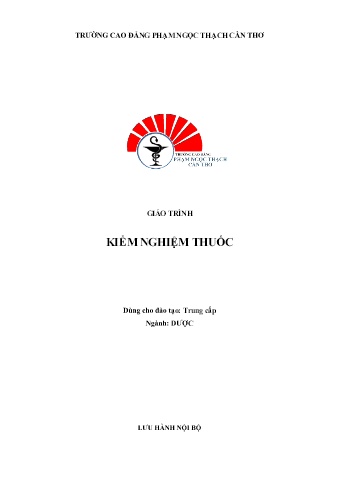 Giáo trình Kiểm nghiệm thuốc