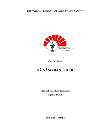 Giáo trình Kỹ năng bán thuốc