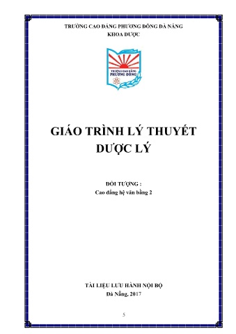 Giáo trình Lý thuyết dược lý
