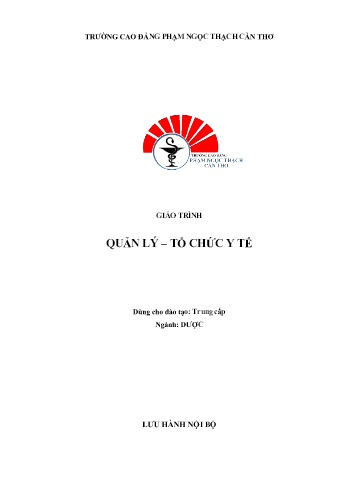 Giáo trình Quản lý – tổ chức y tế