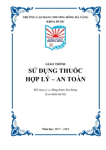 Giáo trình Sử dụng thuốc hợp lý – an toàn