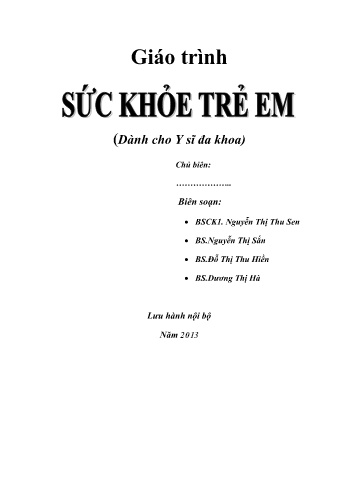 Giáo trình Sức khỏe trẻ em