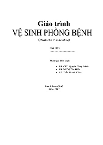Giáo trình Vệ sinh phòng bệnh