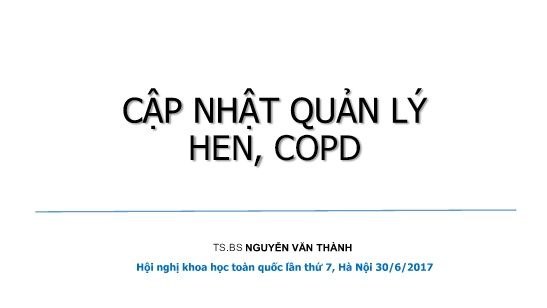 Hội nghị khoa học Cập nhật quản lý Hen, COPD