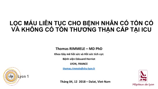 Lọc máu liên tục cho bệnh nhân có tổn có và không có tổn thương thận cấp tại ICU