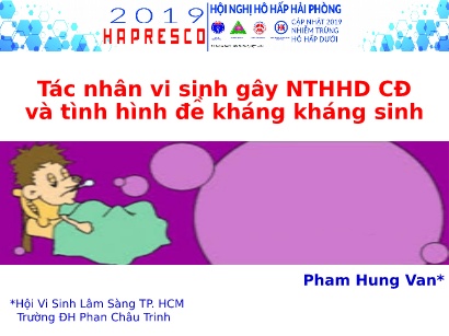Tác nhân vi sinh gây NTHHD CĐ và tình hình đề kháng kháng sinh
