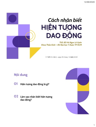 Tài liệu Cách nhận biết hiện tượng dao động