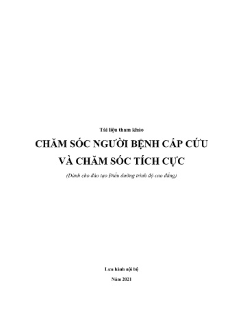 Tài liệu Chăm sóc người bệnh cấp cứu và chăm sóc tích cực