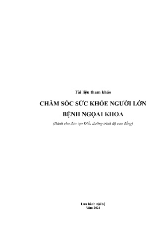 Tài liệu Chăm sóc sức khỏe người lớn bệnh ngọai khoa
