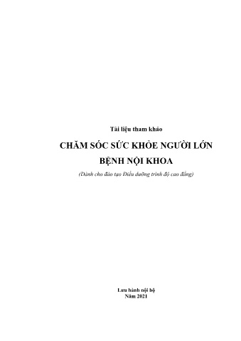 Tài liệu Chăm sóc sức khỏe người lớn bệnh nội khoa
