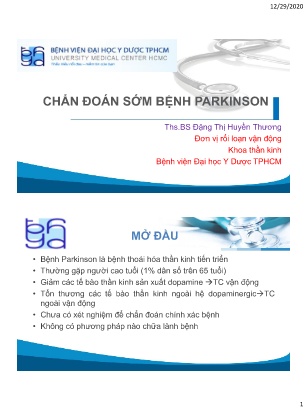 Tài liệu Chuẩn đoán sớm bệnh Parkinson
