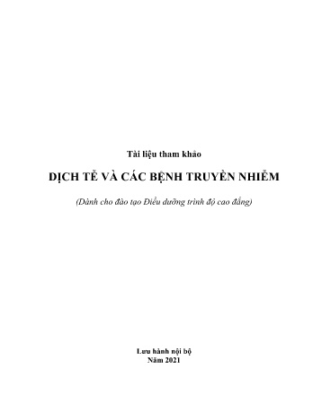 Tài liệu Dịch tễ và các bệnh truyền nhiễm
