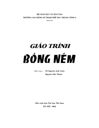 Tài liệu Giáo trình bóng ném