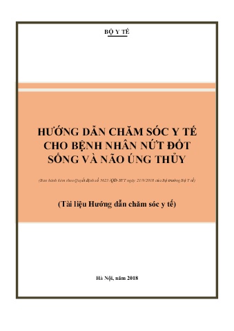 Tài liệu Hướng dẫn chăm sóc y tế cho bệnh nhân nứt đốt sống và não úng thủy