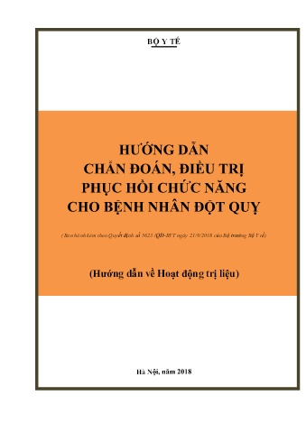 Tài liệu Hướng dẫn chẩn đoán, điều trị phục hồi chức năng cho bệnh nhân đột quỵ