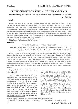 Tài liệu Sinh học phân tử của bệnh lý ung thư bàng quang