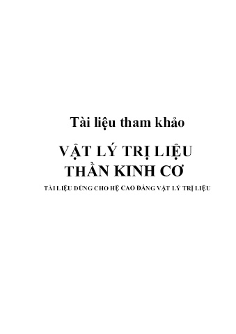 Tài liệu Vật lý trị liệu thần kinh cơ