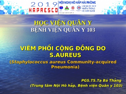 Viêm phổi cộng đồng do S.AUREUS